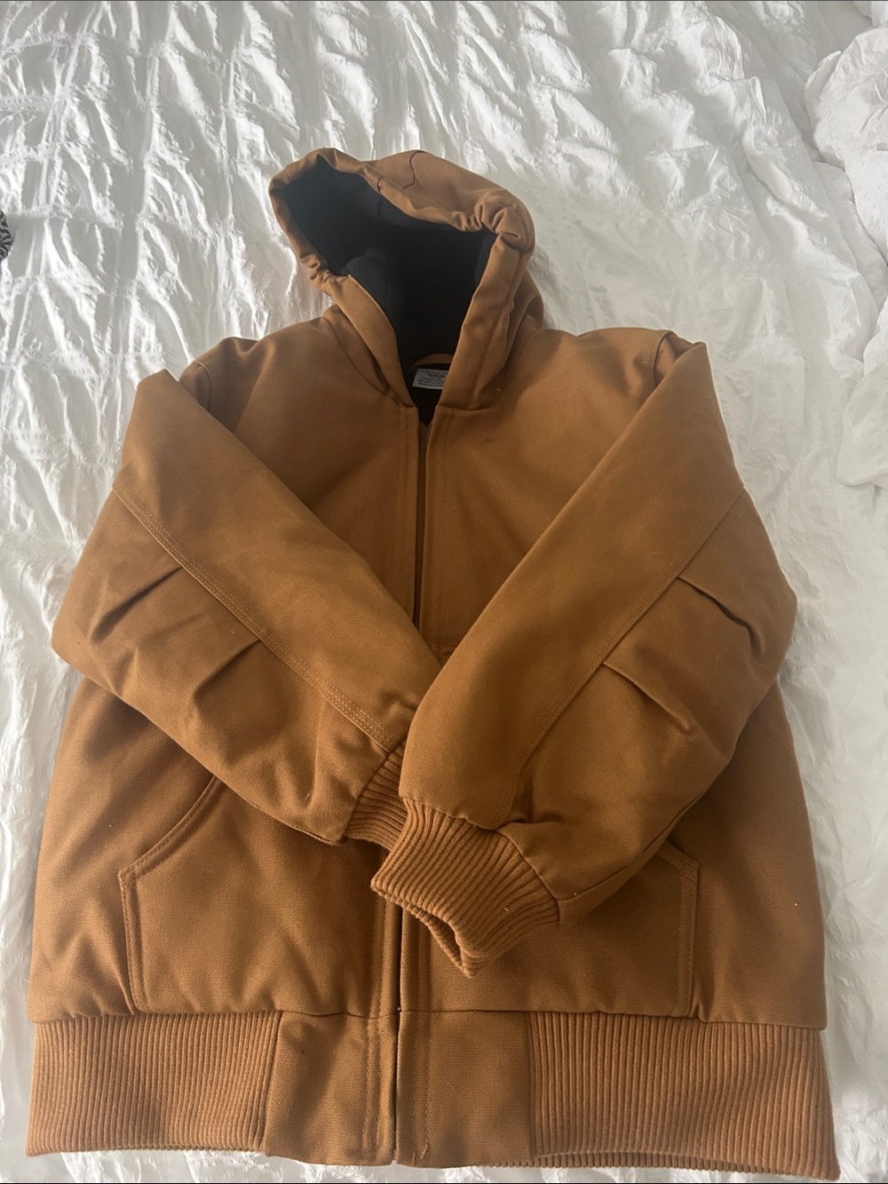 Carhartt Brown Zip-Up Hooded Work Jacket - Picture 2 of 3